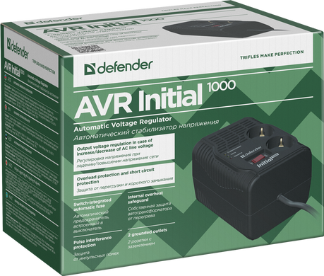 Мережевий фільтр Defender AVR Initial 1000 (99018) [202377]