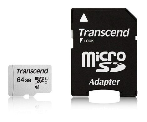 Карта пам'яті Transcend microSD 64GB C10 UHS-I R100/W20MB/s + SD (TS64GUSD300S-A) [108894]