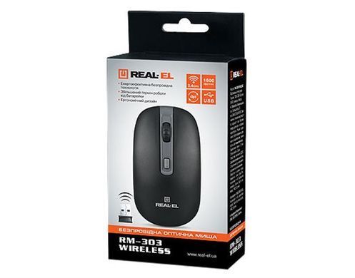 Миша бездротова REAL-EL RM-301 Wireless Black (EL123200022) [606344]