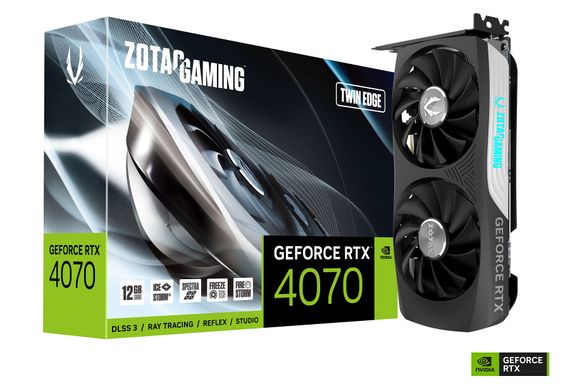 Zotac Відеокарта GeForce RTX 4070 12GB GDDR6X Twin Edge (ZT-D40700E-10M)