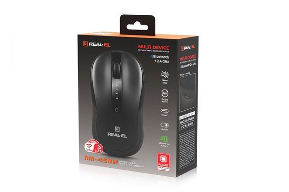 Миша бездротова REAL-EL RM-450W Black (EL123200046) [606719]