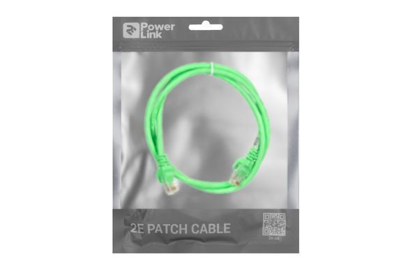 Патч-корд 2E САТ 6, UTP, 1м, 26AWG, RJ45, 7/0.16, Cu, PVC, зелений (2E-PC6COP-100GRN) [109846]