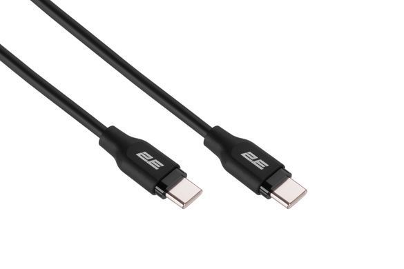 Кабель USB-C > USB-C заряджання/синхронізації 2E 1м, 60Вт Type-C, Glow, чорний (2E-CCCC-BL) [111736]
