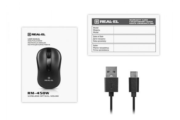Миша бездротова REAL-EL RM-450W Black (EL123200046) [606719]