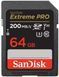 Карта пам'яті SanDisk SD 64GB C10 UHS-I U3 R200/W90MB/s Extreme Pro V30 (SDSDXXU-064G-GN4IN) [110038], фото 1