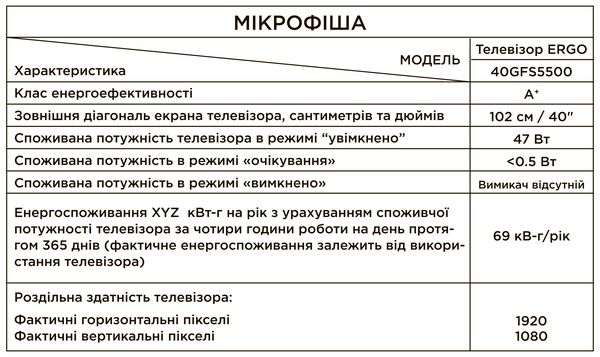 LED-телевізор ERGO 40GFS5500