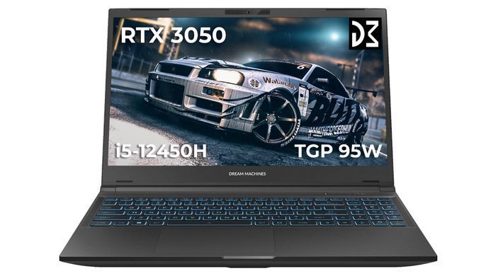 Ноутбук Dream Machines RG3050-15 15.6FHD IPS, Intel i5-12450H, 32GB, F512GB, NVD3050-4, DOS, чорний (RG3050-15UA59) [110151]