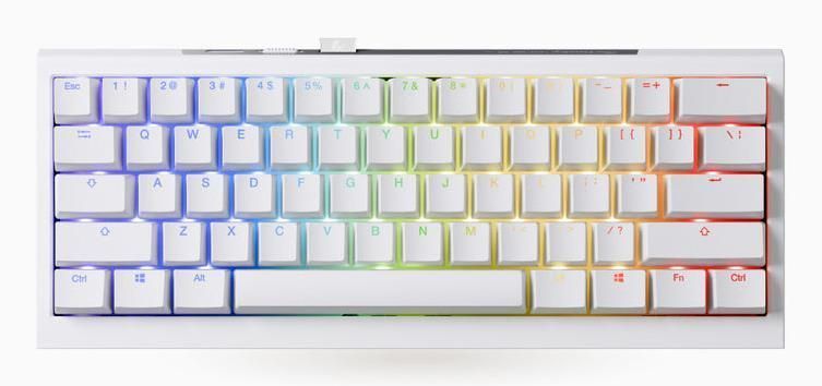 Клавіатура бездротова Ducky One X Mini(60%) магнітні перемикачі, білий (ON2461AST3-DAUSPDOECL2WW1) [503902]
