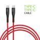 Кабель Intaleo CBRNYTT1 USB Type-C - USB Type-C (M/M), 1.2 м, красный (1283126504112) [603733], фото 1