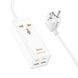 Мережевий подовжувач HOCO AC10A Barry PD65W GaN (2C2A with 1 socket) desktop charger White (6942007601689) [802777], фото 3