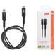 Кабель USB-C > USB-C заряджання/синхронізації 2E 1м, 240Вт Type-C, плетений, чорний (2E-CCCCAL-WH) [108551], фото 3