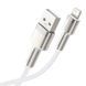 Кабель Baseus Cafule Series Metal Data Cable USB to IP 2.4A 1m White (CALJK-A02) [802340], фото 5