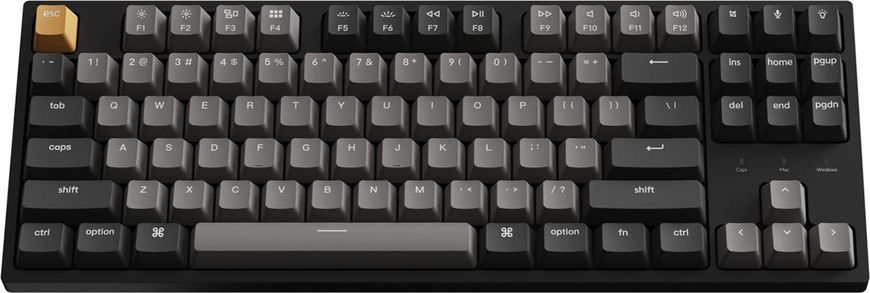 Клавіатура механічна Keychron C1 Pro 87Key, K pro Red, USB-A, QMK/VIA, EN/UKR, White Led, чорний (C1PK1_KEYCHRON) [103639]