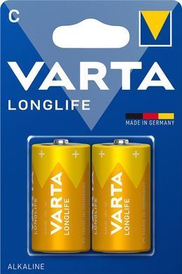 Батарейка Varta Longlife лужна C(LR14) блістер, 2шт (04114101422) [113440]