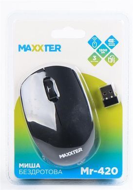 Миша бездротова Maxxter Black (Mr-420) [608507]
