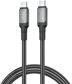 Кабель XO NBQ264A High Power Braided Type-C to Type-C - 240W - 1m Black (NBQ264A_С_Black) [202512]