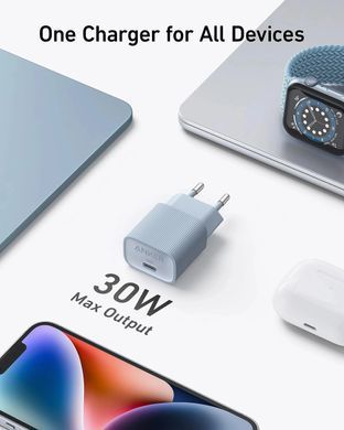 Мережевий зарядний пристрій Anker PowerPort 511 Nano IV - 30W USB-C Black (A2337G11) [201903]