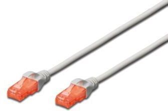 Патч-корд DIGITUS CAT 6 UTP, 0.5м, AWG 26/7, CCA, PVC, сірий (DK-1612-005) [110797]