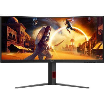 Монітор TFT 34" AOC, WQHD, Fast VA, вигн., 240Гц, 2хHDMI, DP, USB-hub, HAS, чорно-червоний (CU34G4Z) [405574]