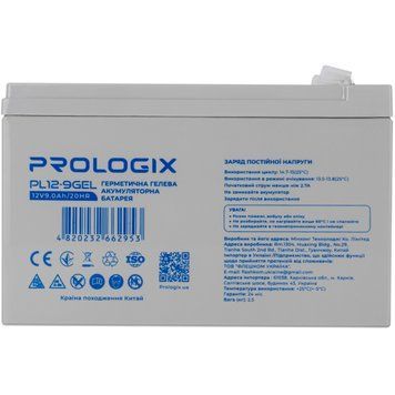 Акумуляторна батарея Prologix 12V 9AH GEL (PL12-9GEL) [615564]