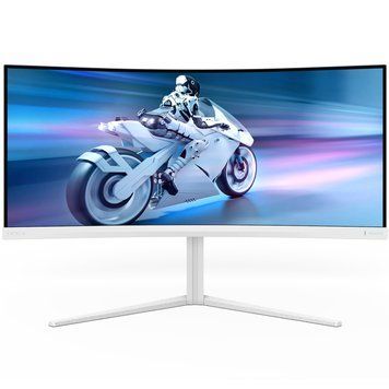 Монітор TFT 34" Philips 34M2C5501A, Fast VA, WQHD, вигн., 180Hz, 0,3ms, 2xHDMI, DP, USB-hub, HAS,кол., білий (34M2C5501A/00) [402300]