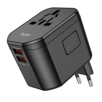 Універсальний зарядний пристрій HOCO AC15 Walker three-port PD20W(1C2A) universal conversion charger Black (6942007607773) [802778]