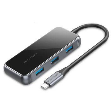 Концентратор Vention 5 в 1 Type-C-HDMI-USB-PD 3USB 3.0 4K 60Hz 87W 0.15m Black (TFBHB) [609353]