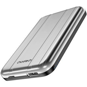 УМБ Choetech Magnetic Wireless 5000mAh USB-A,USB-C In/Out B655 mini silver (6932112104779) [404960]