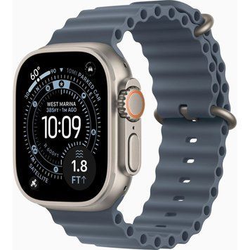 Смарт-годинник Apple Watch Ultra 3 GPS + Cellular 49mm Natural Titanium Case with Anchor Blue Ocean Band (MEWH4QP/A) [731181]