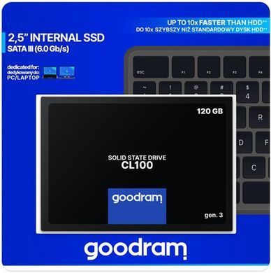 Накопичувач SSD 120GB Goodram CL100 GEN.3 2.5" SATAIII TLC (SSDPR-CL100-120-G3) [611785]