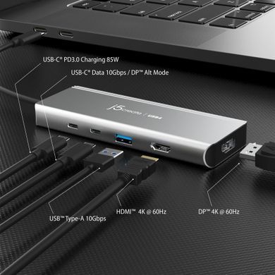 USB-хаб J5create USB-C 5-в-1 Grey (JCD401-N) [618233]