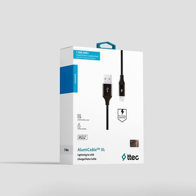 Кабель Ttec USB - Lightning (M/M), AlumiCable, 2 м, Black (2DK19S) [613418]