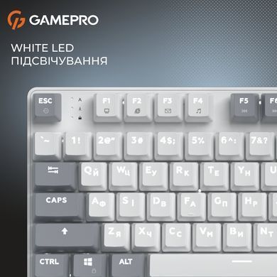 Клавіатура GamePro Genesis Metallic Outemu Red Swithes USB White (MK110W) [615505]