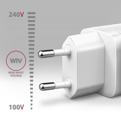 Мережевий зарядний пристрій AXAGON, QC3.0/AFC/FCP + PD type-C, 20W, Білий (ACU-PQ20W) [503001]