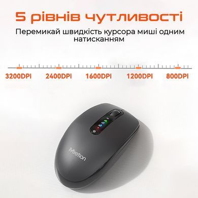 Миша бездротова Meetion BTM100R Black/Steel Gray (MT-BTM100R-A) [618279]