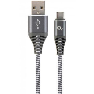 Кабель Cablexpert USB - USB Type-C V 2.0 (M/M), преміум, 1 м, сірий (CC-USB2B-AMCM-1M-WB2) [603677]
