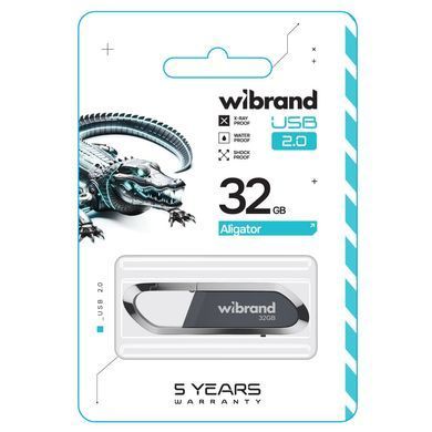 Флеш-накопичувач Wibrand USB 2.0 Aligator 32Gb Grey (WI2.0/AL32U7G) [802976]