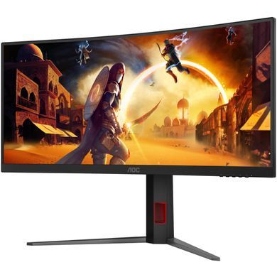 Монітор TFT 34" AOC, WQHD, Fast VA, вигн., 240Гц, 2хHDMI, DP, USB-hub, HAS, чорно-червоний (CU34G4Z) [405574]