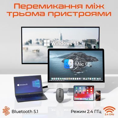 Миша бездротова Meetion BTM100R Black/Steel Gray (MT-BTM100R-A) [618279]