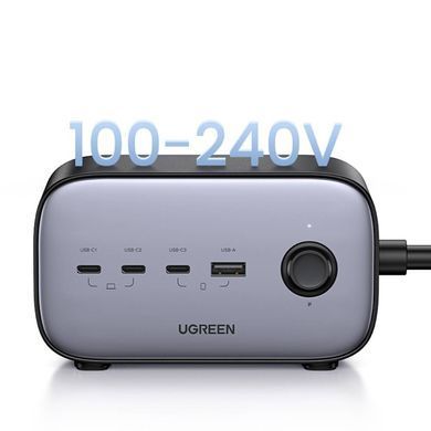 Зарядний пристрій 4xUSB 100W (3хUSB-C + USB-A + 2хSchuko) CD270 Nexode Pro Ugreen (60167) [402114]