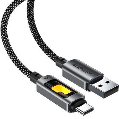 Кабель USB 2.0 AM-Type-C M, 1.2 м, 60W C21-04, aluminum alloy, color indicator, Black Acefast (6974316284673) [404582]