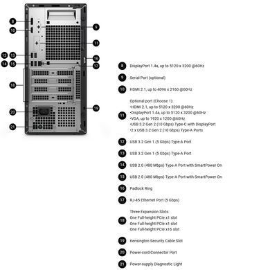 Комп'ютер персональний Dell Pro Tower, Intel i5-14500, 16GB, F512GB, UMA, кл+м, Win11P (BTO010_QCT1250) [111482]