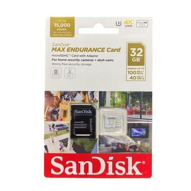 Карта пам'яті microSDHC (UHS-1 U3) SanDisk Max Endurance 32Gb class 10 V30 (100Mb/s) (adapterSD) (SDSQQVR-032G-GN6IA) [805562]