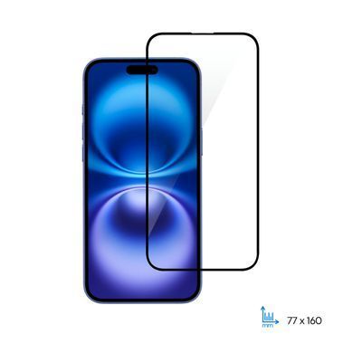 Захисне скло 2E для Apple iPhone 16 Plus(6.7), 2.5D FCFG, (1 Pack), чорна рамка (2E-IP-16PL-6.7-SMFCFG-BB) [103137]