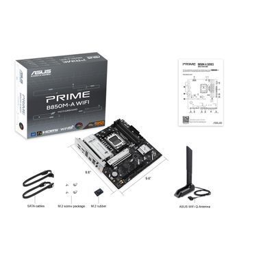 Материнcька плата ASUS PRIME B850M-A WIFI sAM5 B850 4xDDR5 M.2 HDMI DP Wi-Fi BT mATX (90MB1LN0-M0EAY0) [109238]