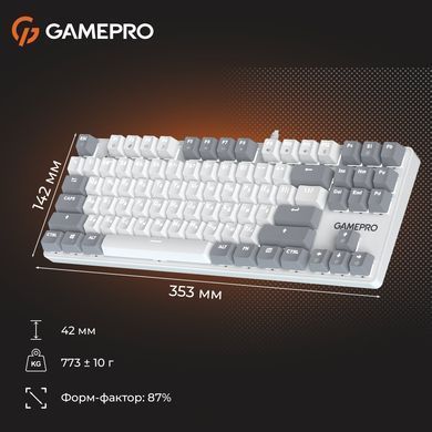 Клавіатура GamePro Genesis Metallic Outemu Red Swithes USB White (MK110W) [615505]