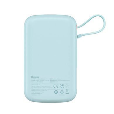 Універсальна мобільна батарея Baseus Qpow Pro 10000mAh, 20W, Blue (PPQD020003) (6932172608460) [603474]