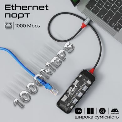 USB-хаб Promate USB Type-C Grey (transhub-pro) [605172]
