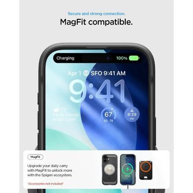 Чохол Spigen для iPhone 17, Rugged Armor MagFit, Matte Black (ACS10367) [111300]