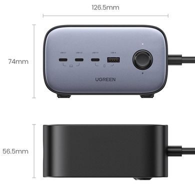 Зарядний пристрій 4xUSB 100W (3хUSB-C + USB-A + 2хSchuko) CD270 Nexode Pro Ugreen (60167) [402114]